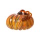 Glitzhome 8.66"D Hand Blown Striped Large Glass Pumpkin Decor