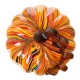 Glitzhome 8.66"D Hand Blown Striped Large Glass Pumpkin Decor