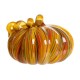 Glitzhome 8.66"D Hand Blown Striped Large Glass Pumpkin Decor