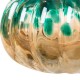 Glitzhome 4.13''H Hand Blown Blue/Gold Glitter Glass Pumpkin Table Accent Decor