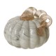 Glitzhome 5.12'D Hand Blown Gray Marbleized Glass Pumpkin Decor