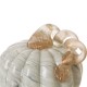 Glitzhome 5.12'D Hand Blown Gray Marbleized Glass Pumpkin Decor