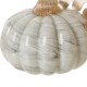 Glitzhome 5.12'D Hand Blown Gray Marbleized Glass Pumpkin Decor