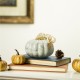 Glitzhome 5.12'D Hand Blown Gray Marbleized Glass Pumpkin Decor