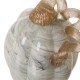 Glitzhome 5.71''H Hand Blown Gray Marbleized Glass Pumpkin Decor