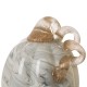 Glitzhome 5.71''H Hand Blown Gray Marbleized Glass Pumpkin Decor