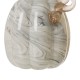 Glitzhome 5.71''H Hand Blown Gray Marbleized Glass Pumpkin Decor