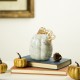 Glitzhome 5.71''H Hand Blown Gray Marbleized Glass Pumpkin Decor