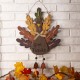 Glitzhome Handcrafted Wooden "Give Thanks" Turkey Wall Hanging Decor