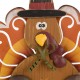 Glitzhome Iron Solid Wood Autumn Turkey Welcome Hanging Decor