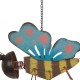 Glitzhome 22"H Hancrafted Wooden/Iron Butterfly Patio Wind Chime