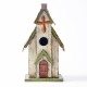 Glitzhome 11.81"H Tall Church Hand Painted Wood Birdhouse