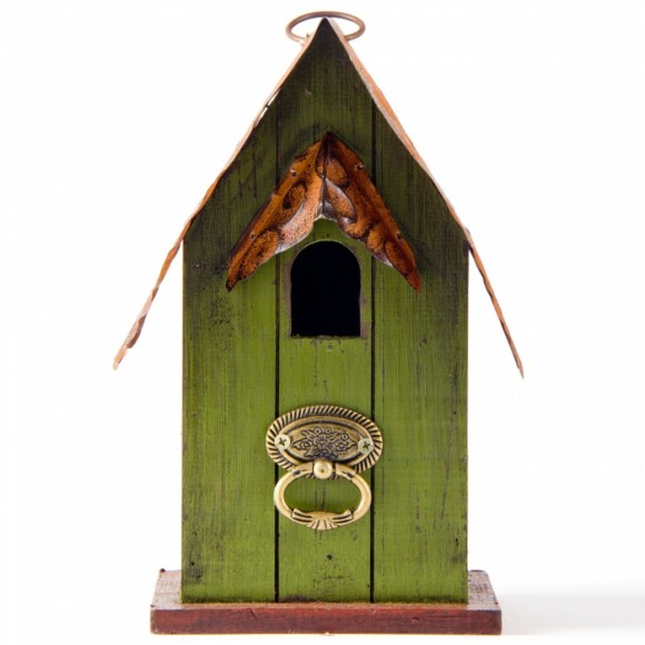 Glitzhome 10"H Rustic Garden Distressed Wooden Decorative Birdhouse