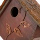 Glitzhome 12.91"H Rustic Garden Distressed Wooden Decorative Birdhouse With Bird Bath