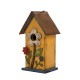 Glitzhome 10.24"H Wooden Distressed Flower Garden Birdhouse