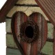 Glitzhome 8.66 Inch Height Distressed Heart Wooden Garden Birdhouse