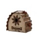 Glitzhome 7.09"L Distressed Wooden Flower Garden Birdhouse