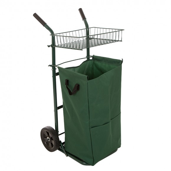 Glitzhome 40.5''H Outdoor Cleaning Garden Cart with Detachable Polyester Leaf Trash Bag