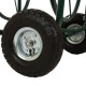 Glitzhome 34.45''H Green Garden Hose Reel Cart with Wheels and Steel Basket