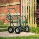 Glitzhome 34.45''H Green Garden Hose Reel Cart with Wheels and Steel Basket