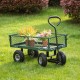 Glitzhome Heavy Duty Green Steel Utility Garden Cart, 550 lbs Weight Capacity