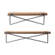 Glitzhome Farmhouse Rustic Metal Wooden Wall Mounted Shelves, Set of 2