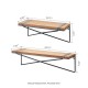 Glitzhome Farmhouse Rustic Metal Wooden Wall Mounted Shelves, Set of 2