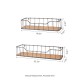 Glitzhome Farmhouse Ructic Metal Wooden Wall Storage Basket Shelves, Set of 2