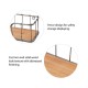 Glitzhome Farmhouse Ructic Metal Wooden Wall Storage Basket Shelves, Set of 2