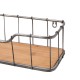 Glitzhome Farmhouse Ructic Metal Wooden Wall Storage Basket Shelves, Set of 2