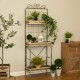 Glitzhome 68"H Rustic Metal Shelf or Planter Rack with 3 Sturdy Tiers