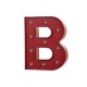 Glitzhome Vintage Marquee LED Lighted Letter B Sign Battery Operated Red