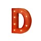 Glitzhome Vintage Marquee LED Lighted Letter D Sign Battery Operated Red