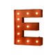Glitzhome Vintage Marquee LED Lighted Letter E Sign Battery Operated Red