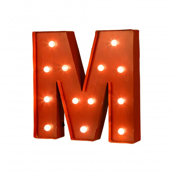 Official Glitzhome Vintage Marquee Led Lighted Letter M Sign Glitzhome Vintage Marquee Led Lighted Letter M Sign Battery Operated Red