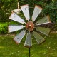 Glitzhome Farmhouse Metal Galvanized Windmill Yard Stake or Wall décor