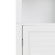 Glitzhome 65.50"H Wooden Floor Storage Cabinet with 3-Shelf and 1 Shutter Door, White