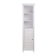 Glitzhome 65.50"H Wooden Floor Storage Cabinet with 3-Shelf and 1 Shutter Door, White