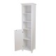 Glitzhome 65.50"H Wooden Floor Storage Cabinet with 3-Shelf and 1 Shutter Door, White