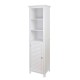 Glitzhome 65.50"H Wooden Floor Storage Cabinet with 3-Shelf and 1 Shutter Door, White