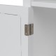 Glitzhome 32" H Wooden Floor Storage Cabinet with  2 Shutter Door, White