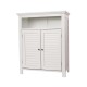 Glitzhome 32" H Wooden Floor Storage Cabinet with  2 Shutter Door, White