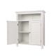 Glitzhome 32" H Wooden Floor Storage Cabinet with  2 Shutter Door, White