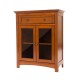 Glitzhome 32"H Wooden Shelved Floor Storage Cabinet with 1 Drawer and Double Doors