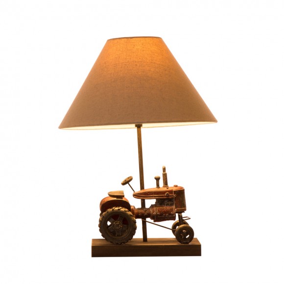 Glitzhome Farmhouse Truck 18.9''H Polyresin Farmhouse Truck Table Lamp with Shade