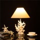 Glitzhome Vintage Style White Coral Novelty Table Lamp with T/C Shade
