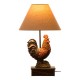 Glitzhome 19.69''H Polyresin  Crowing Rooster Table Lamp in Barnyard Finish