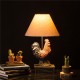 Glitzhome 19.69''H Polyresin  Crowing Rooster Table Lamp in Barnyard Finish