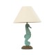 Glitzhome Vintage Seahorse Style Novelty Table Lamp with Burlap Shade