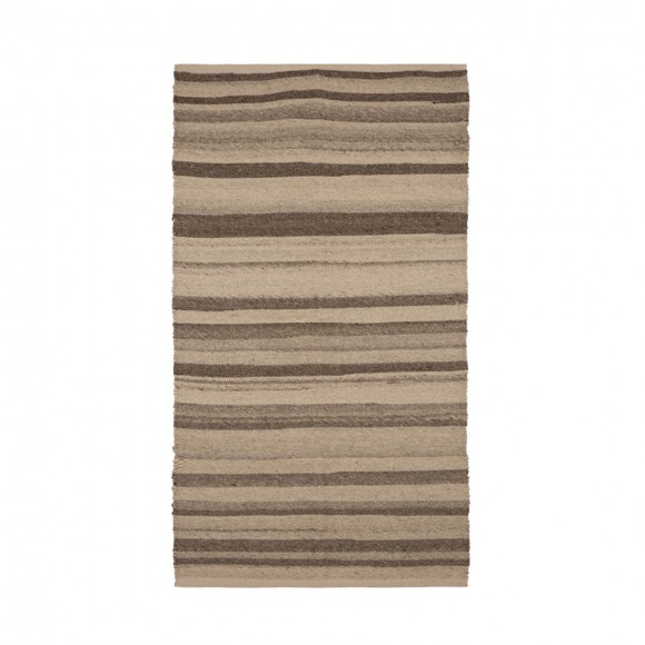 Glitzhome 5.1'Lx3'W Handcrafted Woven Stripe Pattern Heavy Premium Wool Area Rug